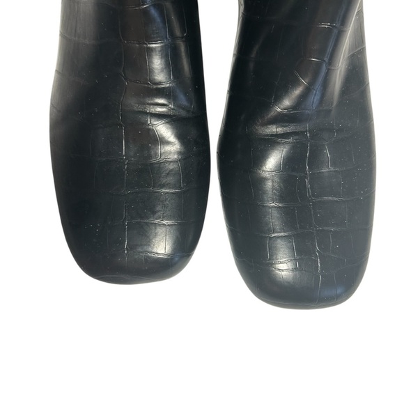 Pull & Bear Collection Faux Leather Croc Embossed Heeled Booties Sz 37 - Picture 9 of 16